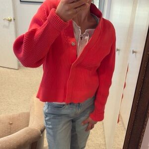 Cabi pink women’s button down sweater- medium